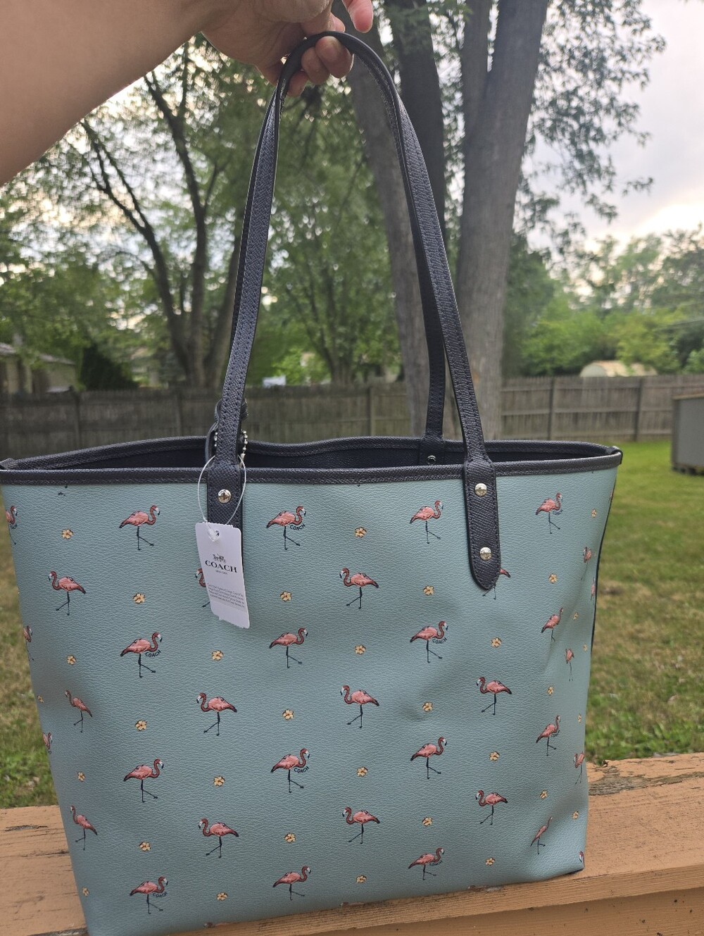 Coach Reversible Tote Bag Flamingo Print #F29558 - Picture 3 of 5